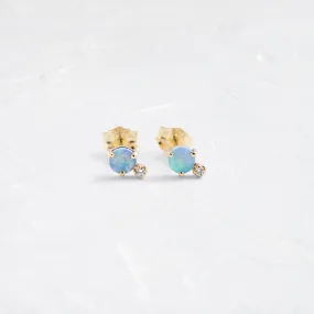 Classic Opal & Diamond Earrings - In Stock Classic Opal & Diamond Earrings - In Stock