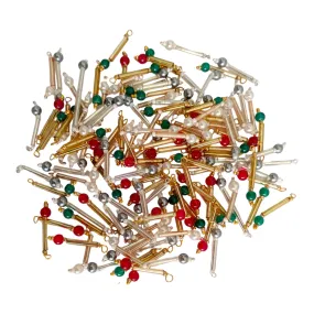 Colored Glass Long Pipe with Drop Shaped Beads Ideal for Jewelry designing, 4mm Round Salli Colored Glass Long Pipe with Drop Shaped Beads Ideal for Jewelry designing, 4mm Round Salli