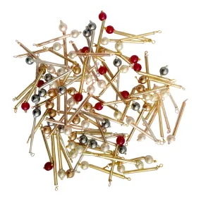 Colored Glass Long Pipe with Drop Shaped Beads Ideal for Jewelry designing & Craft Making, 6mm Round Salli Colored Glass Long Pipe with Drop Shaped Beads Ideal for Jewelry designing & Craft Making, 6mm Round Salli