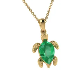 Columbian Green Emerald Turtle Pendant Columbian Green Emerald Turtle Pendant