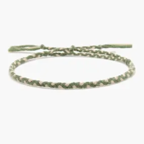 Cotton Temple Bracelet (Green/Cream) Cotton Temple Bracelet (Green/Cream)
