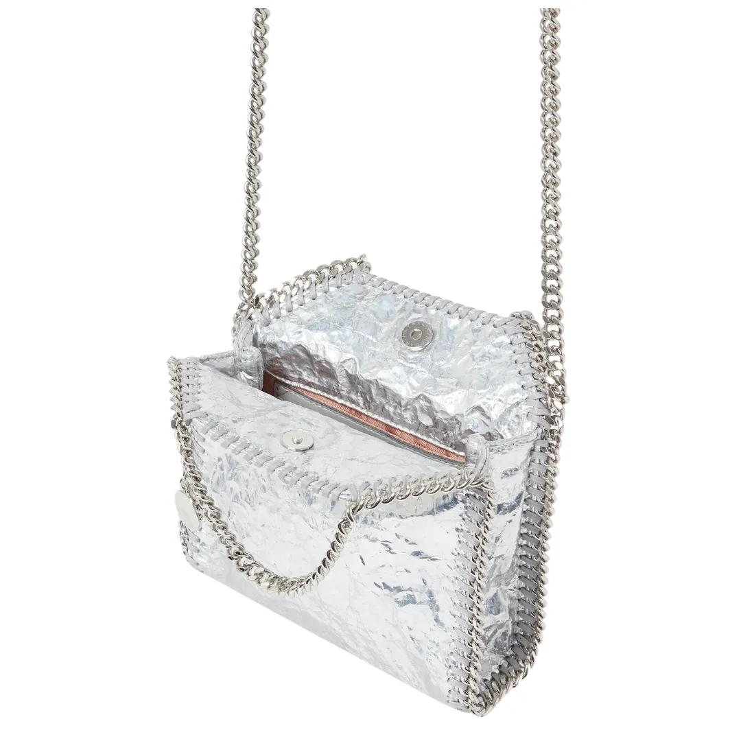 Crackled Metallic Falabella Tiny Tote