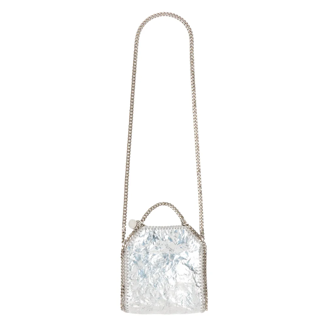 Crackled Metallic Falabella Tiny Tote