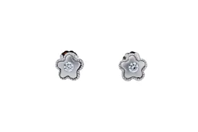 Cubic Zirconia Daisy Flower Star Stud 14K 585 White Gold Pair of CZ Earrings Cubic Zirconia Daisy Flower Star Stud 14K 585 White Gold Pair of CZ Earrings