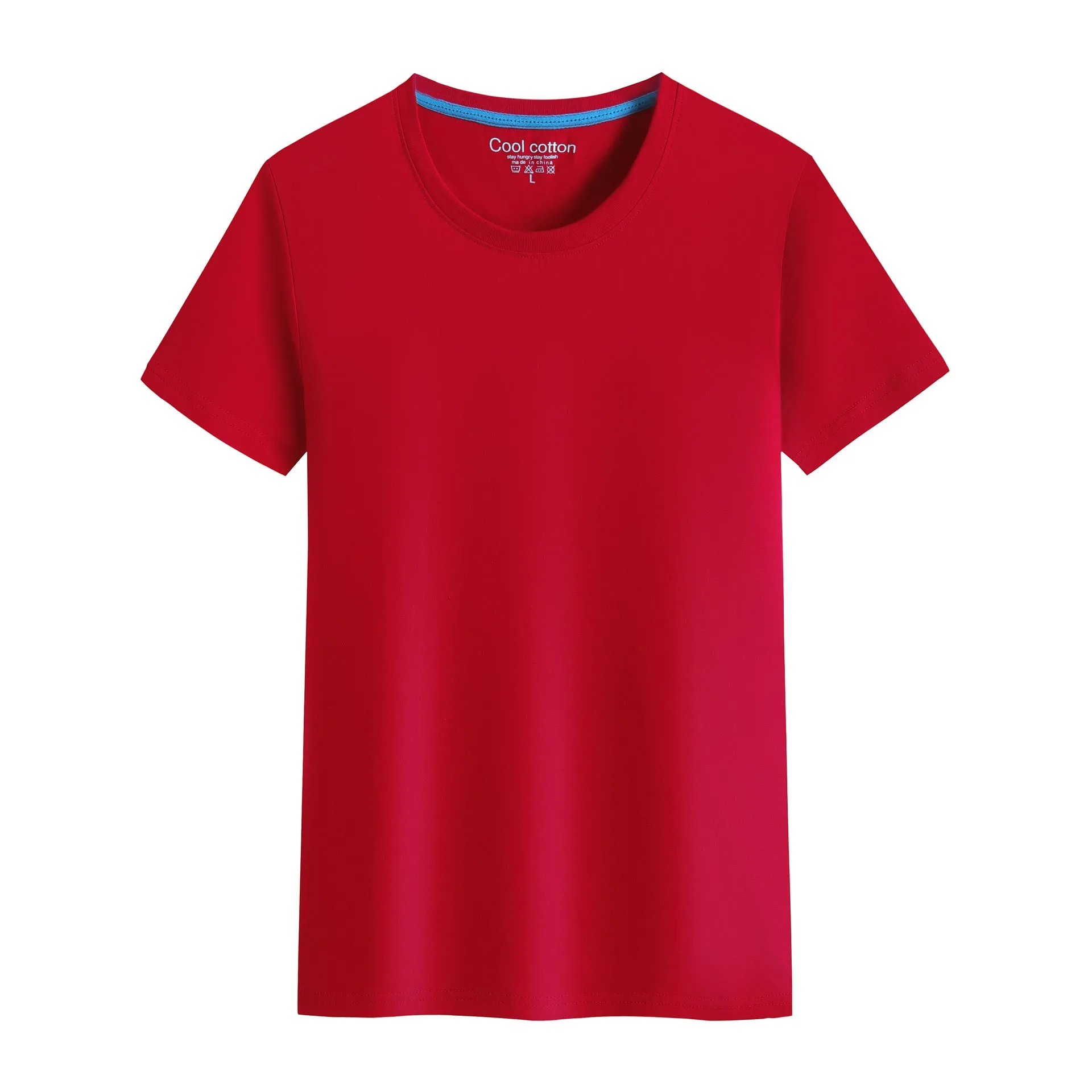 Customized cotton round neck short sleeved shirt