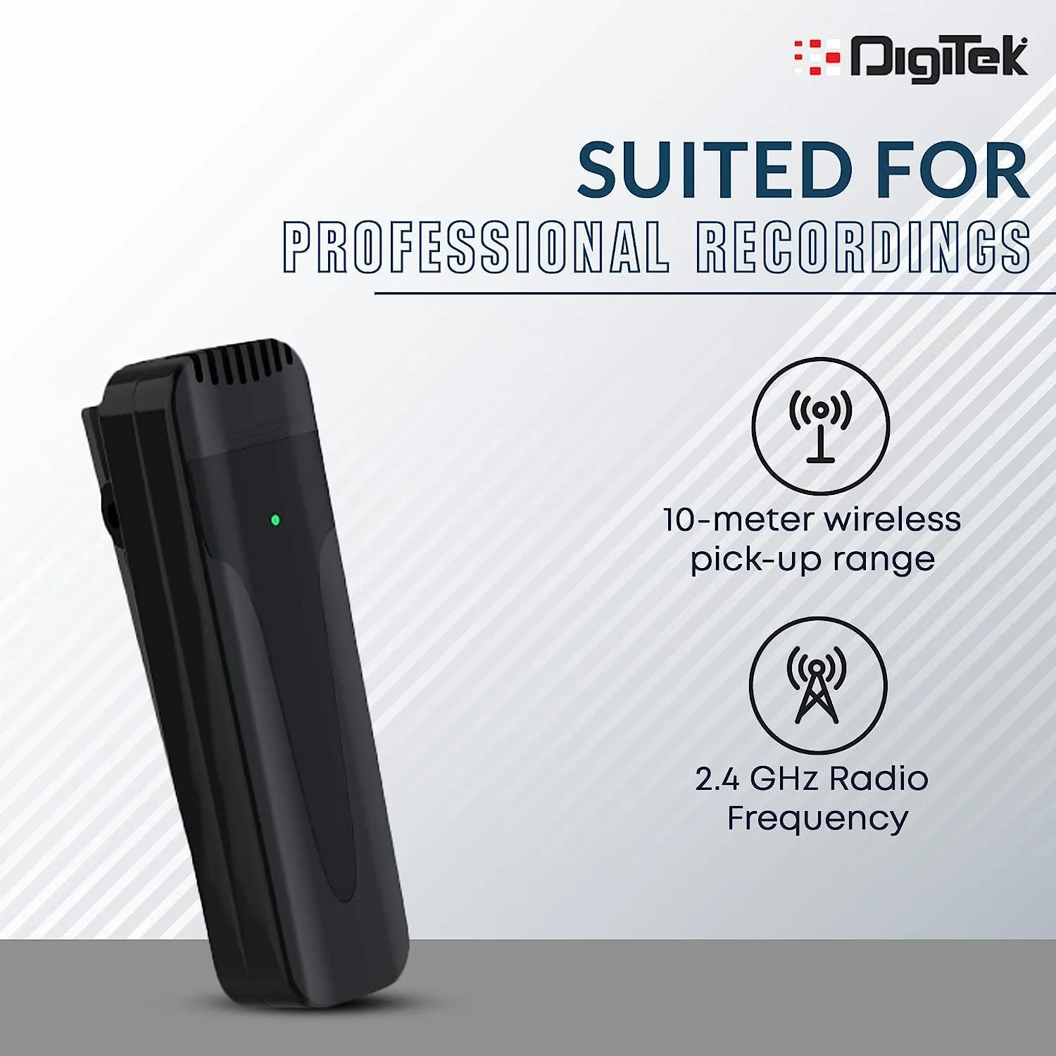 Digitek (DWM-005) Wireless Microphone with Aux Connector, Compatible for Noise Cancellation Mic Suitable