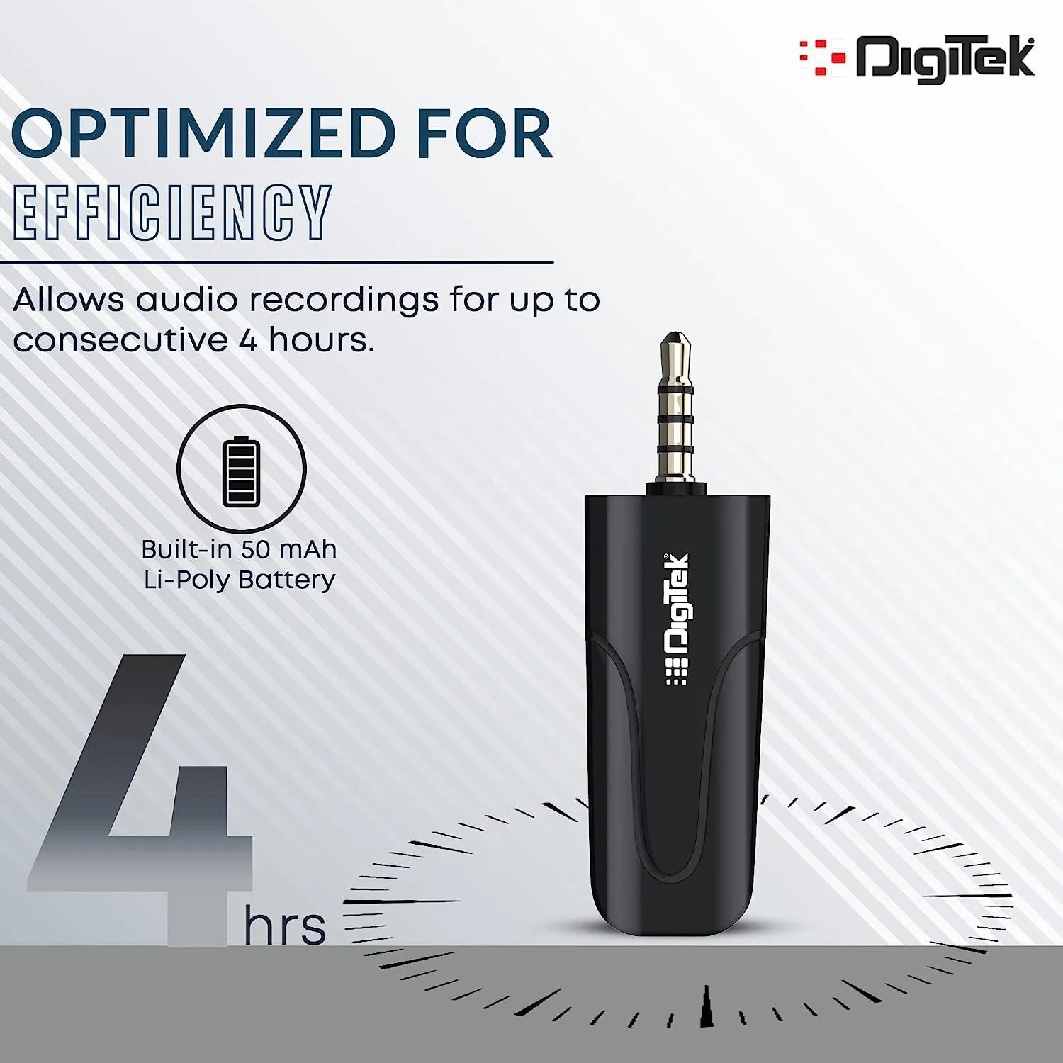 Digitek (DWM-005) Wireless Microphone with Aux Connector, Compatible for Noise Cancellation Mic Suitable