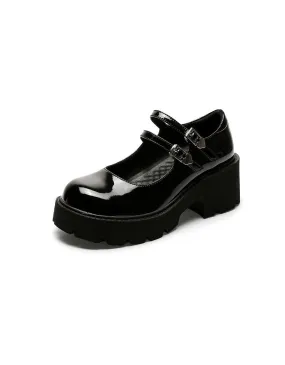Double Buckle Chunky Heeled Mary Jane Shoes Double Buckle Chunky Heeled Mary Jane Shoes
