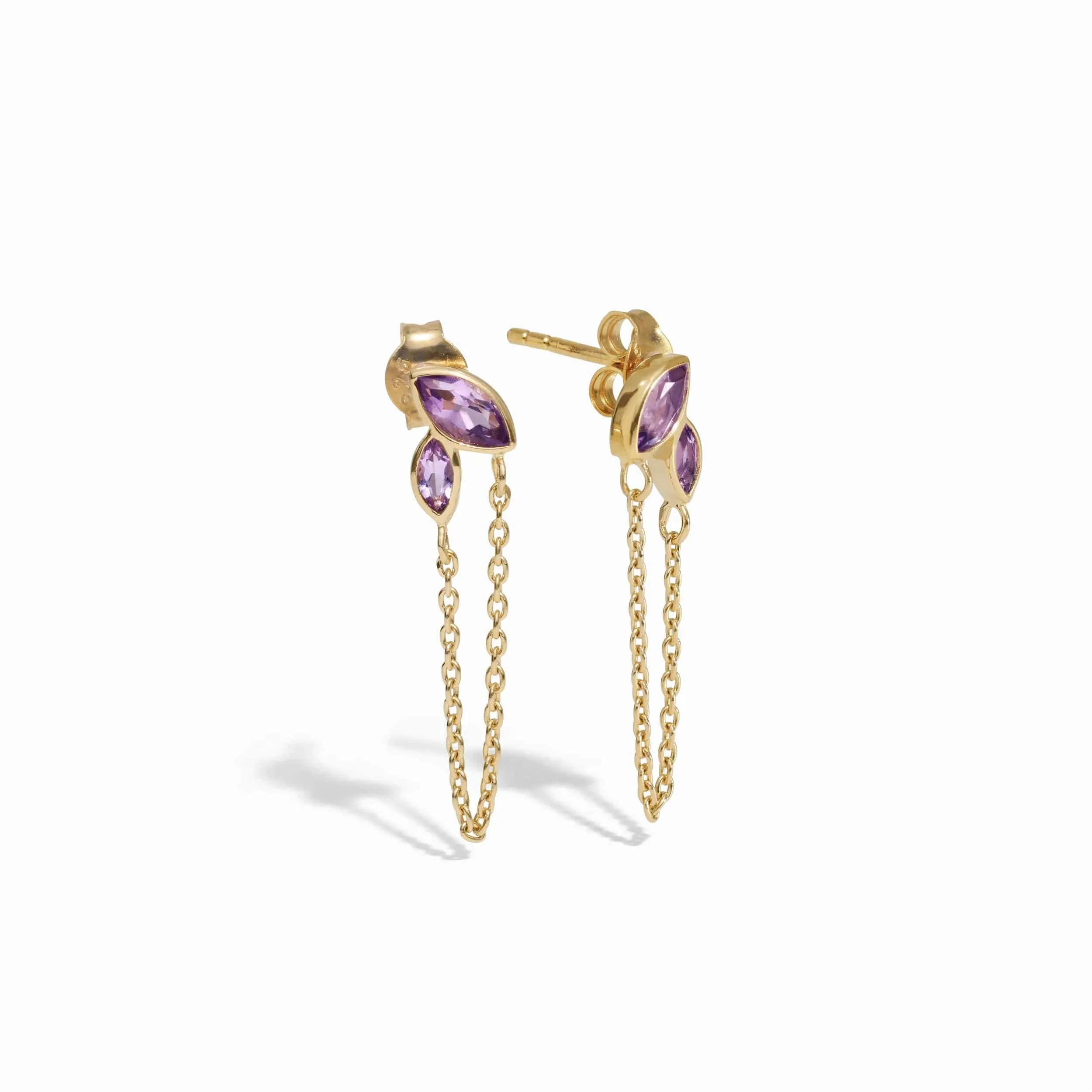 Double Marquise Amethyst Earrings