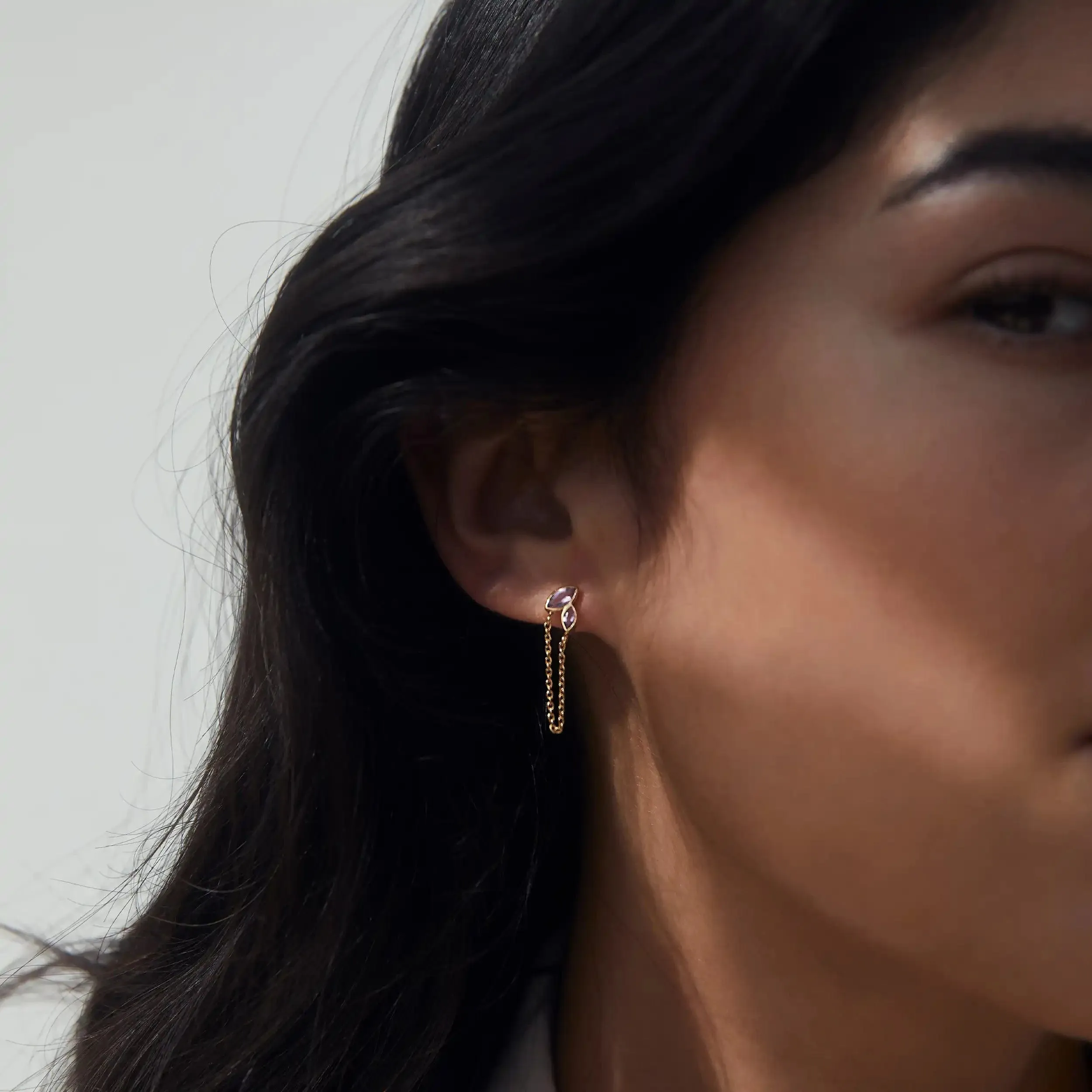 Double Marquise Amethyst Earrings