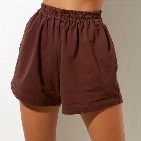 DressBetty - Casual Solid Color Sweat Shorts DressBetty - Casual Solid Color Sweat Shorts