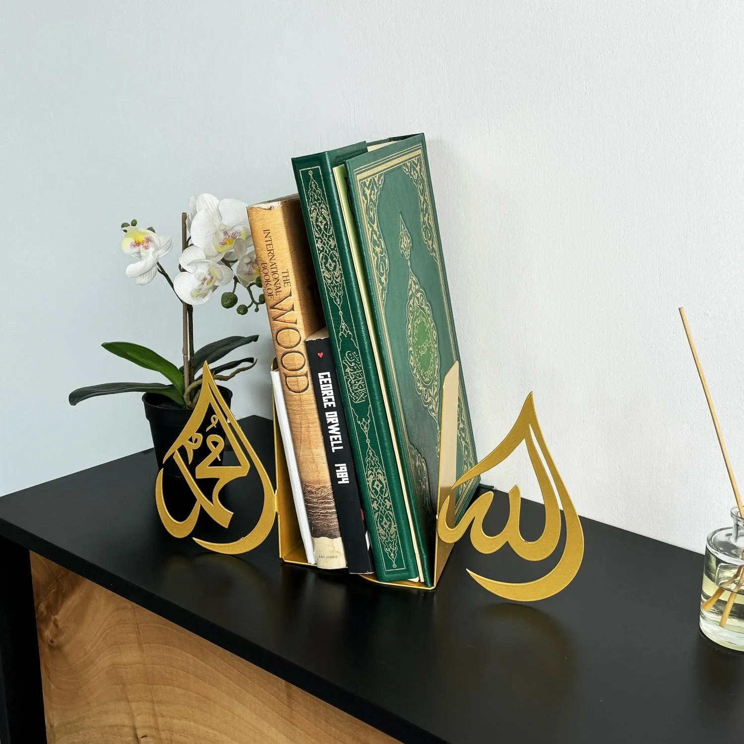 Drop Allah (C.C.) and Mohammad (PBUH) Bookend Islamic Home Decor