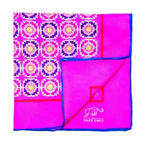 Durham Abstract Silk Pocket Square, Pink / Purple Durham Abstract Silk Pocket Square, Pink / Purple