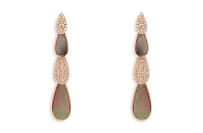 Earrings 14kt Gold Mother of Pearls & Diamonds Pears Drop Earrings 14kt Gold Mother of Pearls & Diamonds Pears Drop