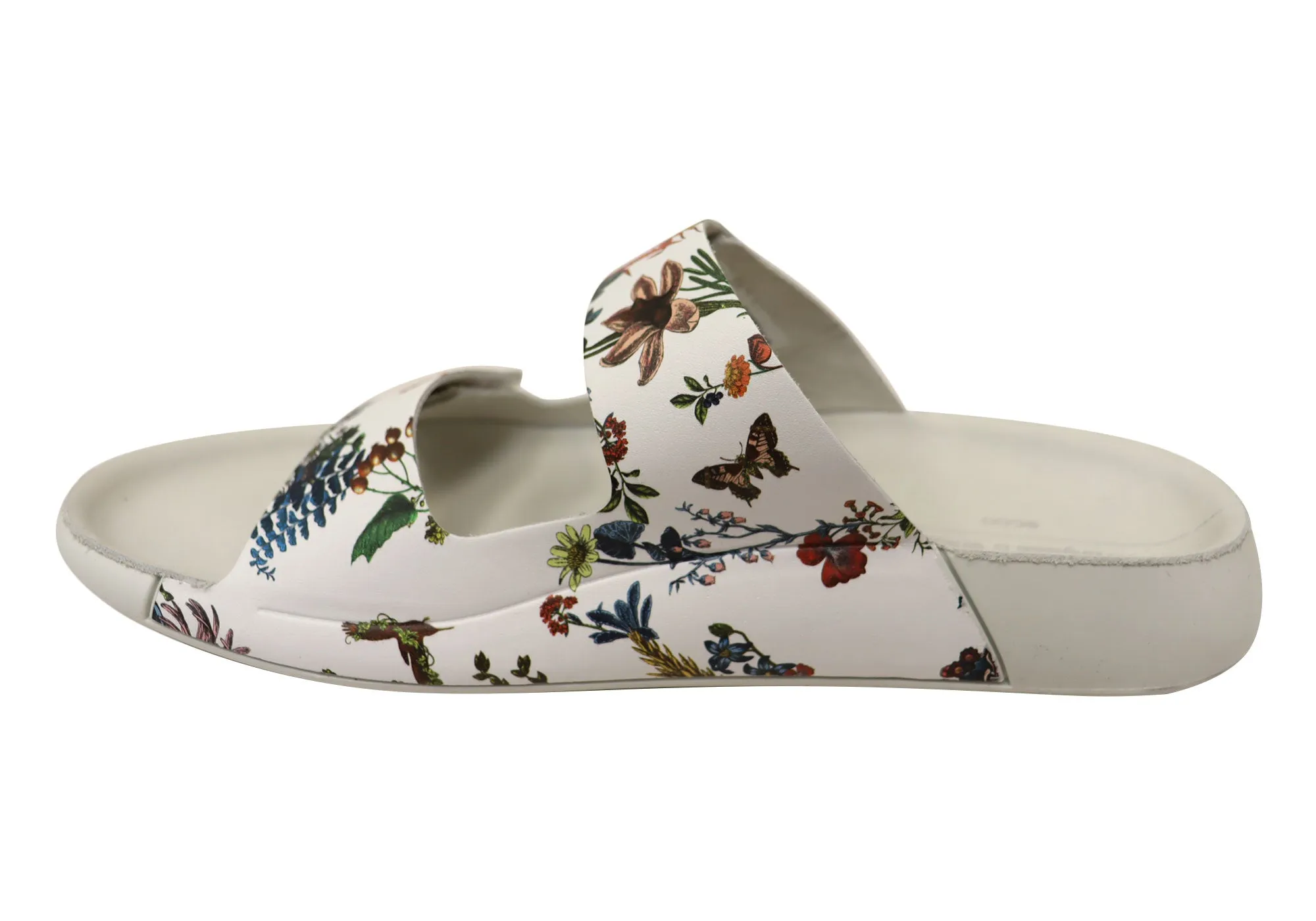 ECCO 2nd Cozmo Womens Comfortable Leather 2 Strap Slide Sandals