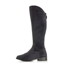 Eddie - Extra-Wide Fit Knee High Boots - Navy Nubuck Suede Eddie - Extra-Wide Fit Knee High Boots - Navy Nubuck Suede