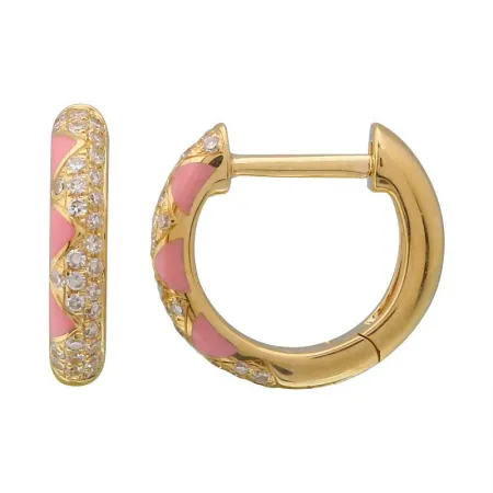 ENAMEL AND DIAMOND ZIGZAG HUGGIES