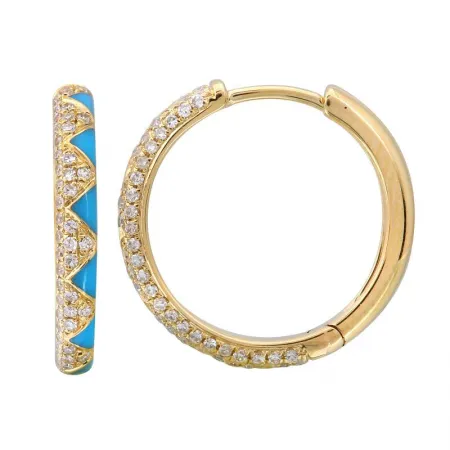 ENAMEL AND DIAMOND ZIGZAG HUGGIES