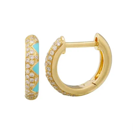 ENAMEL AND DIAMOND ZIGZAG HUGGIES