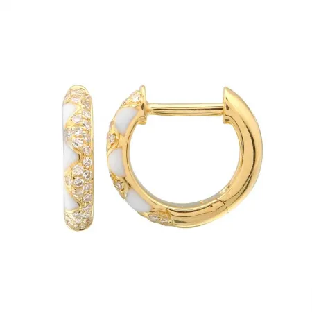 ENAMEL AND DIAMOND ZIGZAG HUGGIES