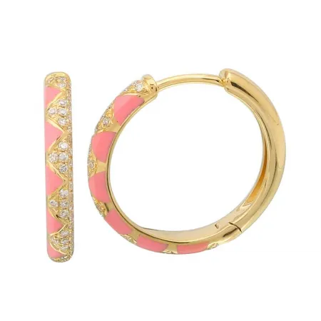 ENAMEL AND DIAMOND ZIGZAG HUGGIES