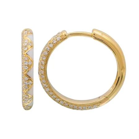 ENAMEL AND DIAMOND ZIGZAG HUGGIES