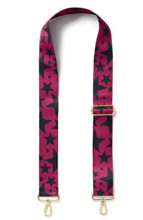Fabucci Raspberry & Black Star Crossbody/Shoulder strap Fabucci Raspberry & Black Star Crossbody/Shoulder strap
