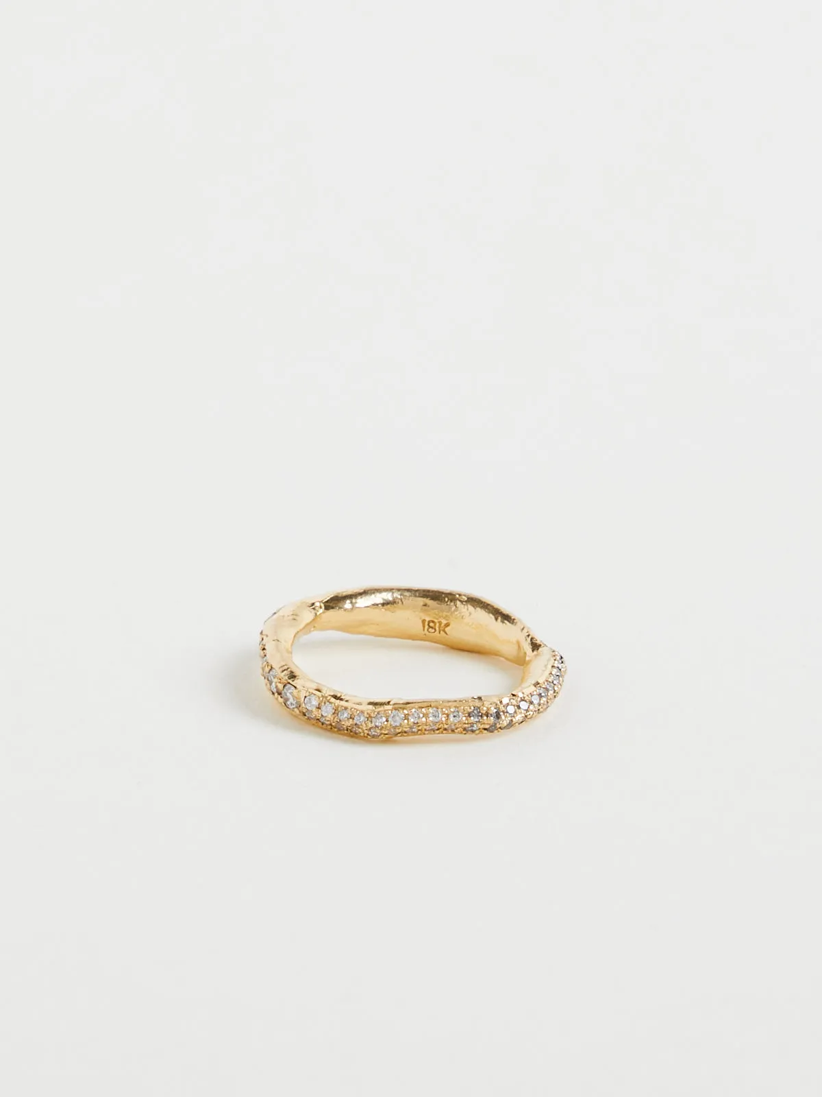 Faded Atlas Band in 18k Yellow Gold with Black, Grey and White Diamonds