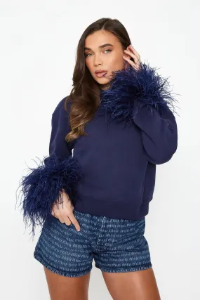 Feather Cuff Sweatshirt Feather Cuff Sweatshirt