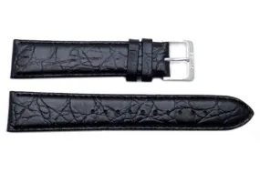 FIT Seiko Black Crocodile Grain Leather 20mm Watch Band FIT Seiko Black Crocodile Grain Leather 20mm Watch Band