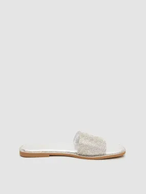 Flat Slide With Jewel Embellishment Flat Slide With Jewel Embellishment