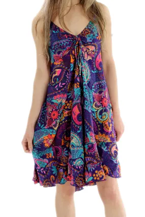 Flowy Floral "Daniela" Above knee dress in Purple Multi Flowy Floral "Daniela" Above knee dress in Purple Multi