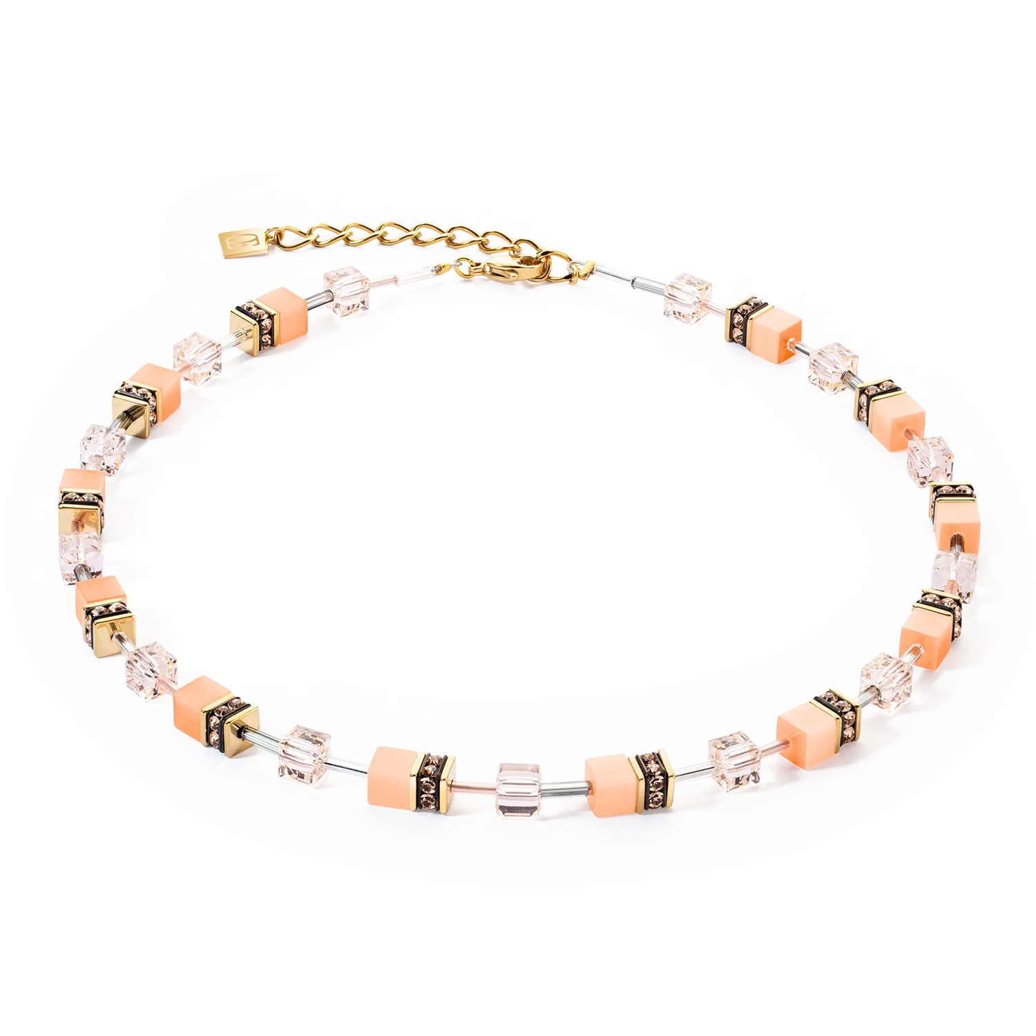 GeoCUBE® Iconic Mono Gold necklace Apricot Crush