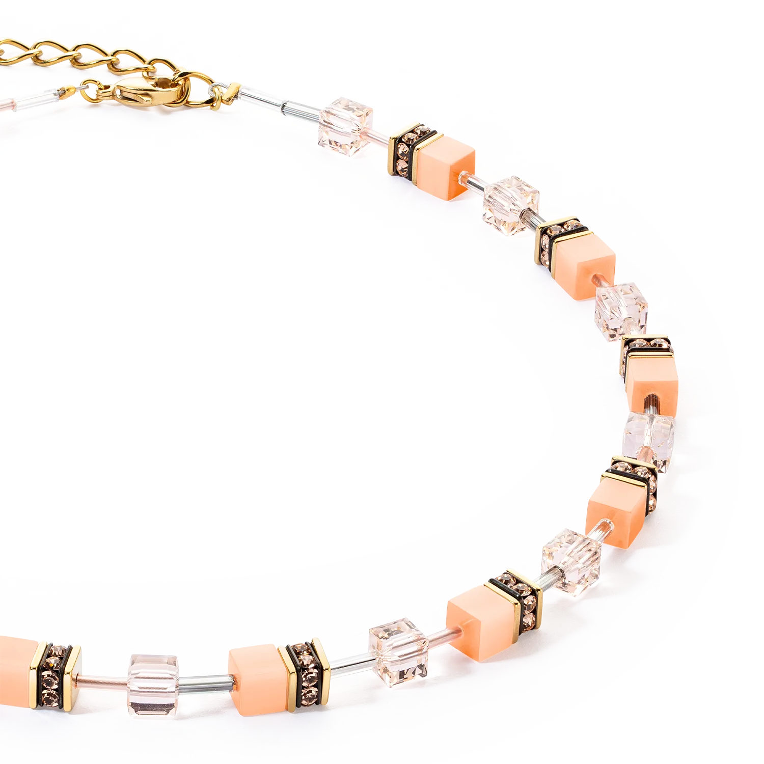 GeoCUBE® Iconic Mono Gold necklace Apricot Crush