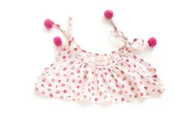 Girls Pink Pom Pom Spaghetti Strap Top | Rose Girls Pink Pom Pom Spaghetti Strap Top | Rose
