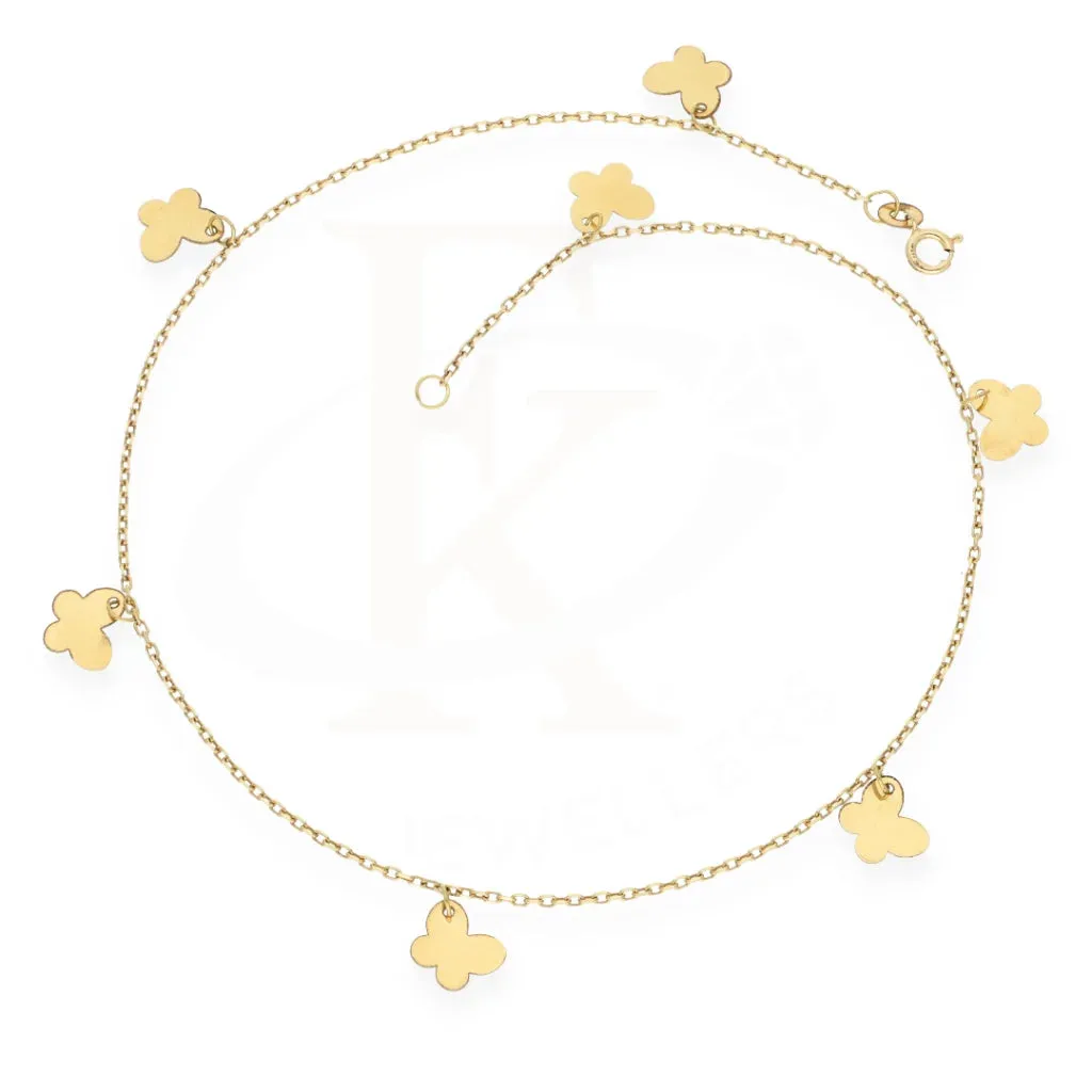 Gold Butterfly Shaped Anklet 18KT - FKJANKL18K7850