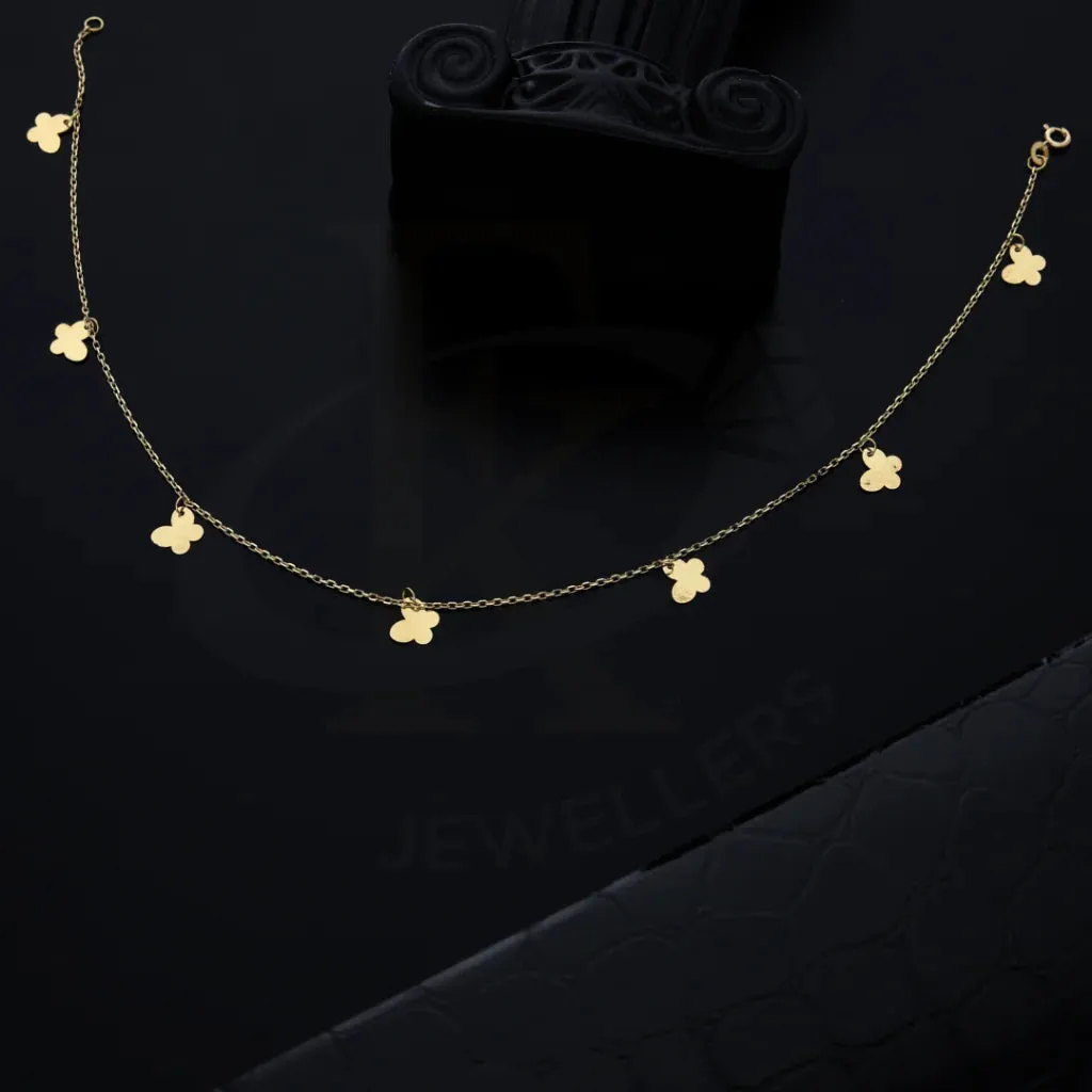 Gold Butterfly Shaped Anklet 18KT - FKJANKL18K7850