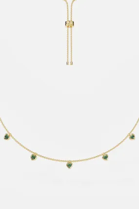 Green & White Heart Adjustable Necklace Green & White Heart Adjustable Necklace