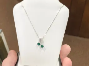 Green Swarovski Zirconia Pendants And Chain Green Swarovski Zirconia Pendants And Chain