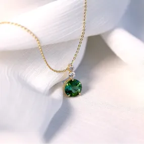 Green Tourmaline & Diamond Necklace Green Tourmaline & Diamond Necklace