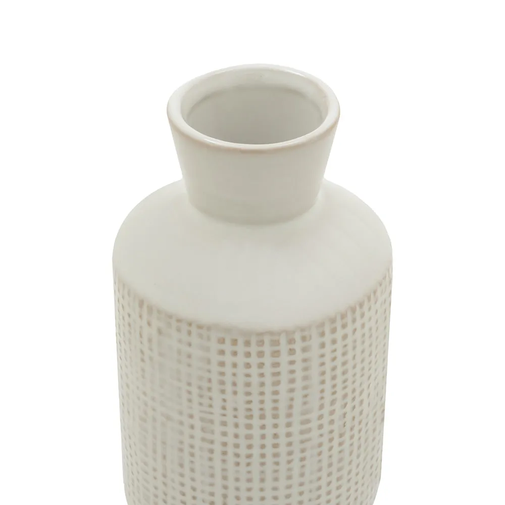 Grey Square-Textured Vase