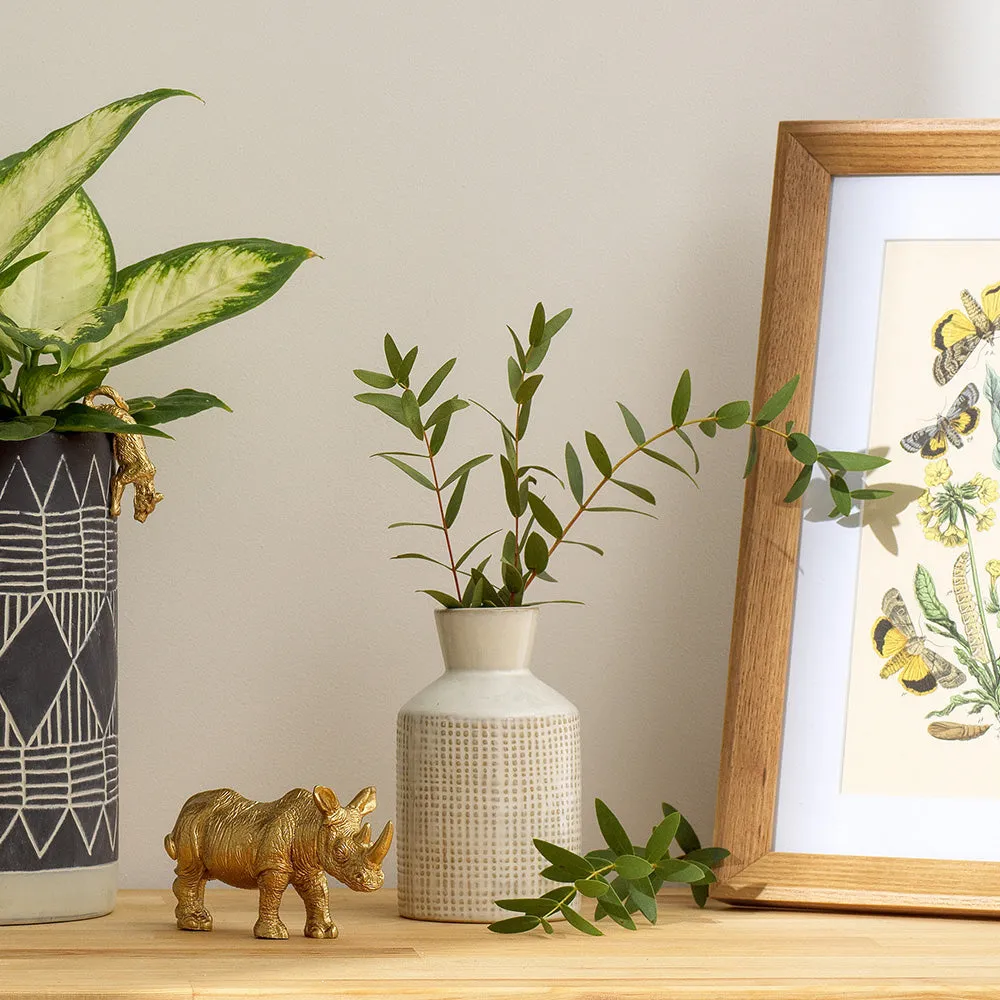 Grey Square-Textured Vase