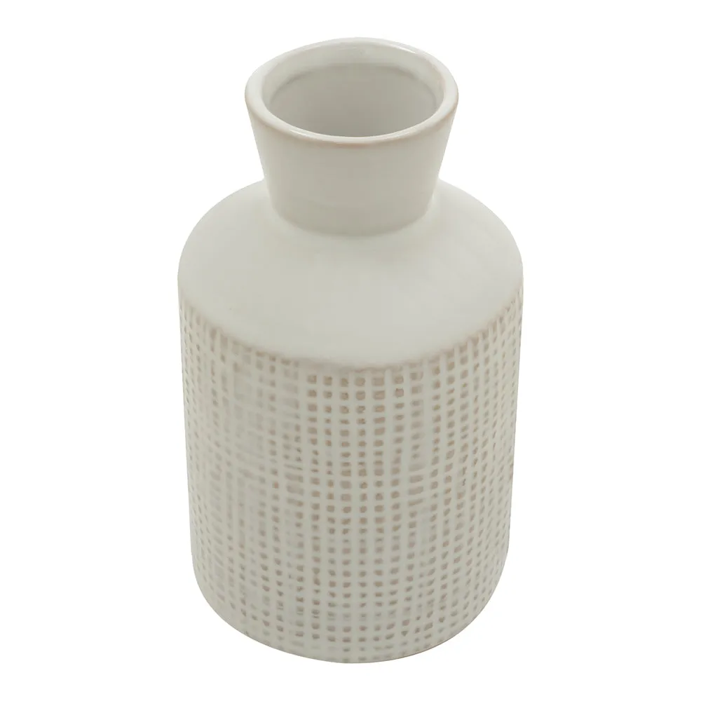 Grey Square-Textured Vase