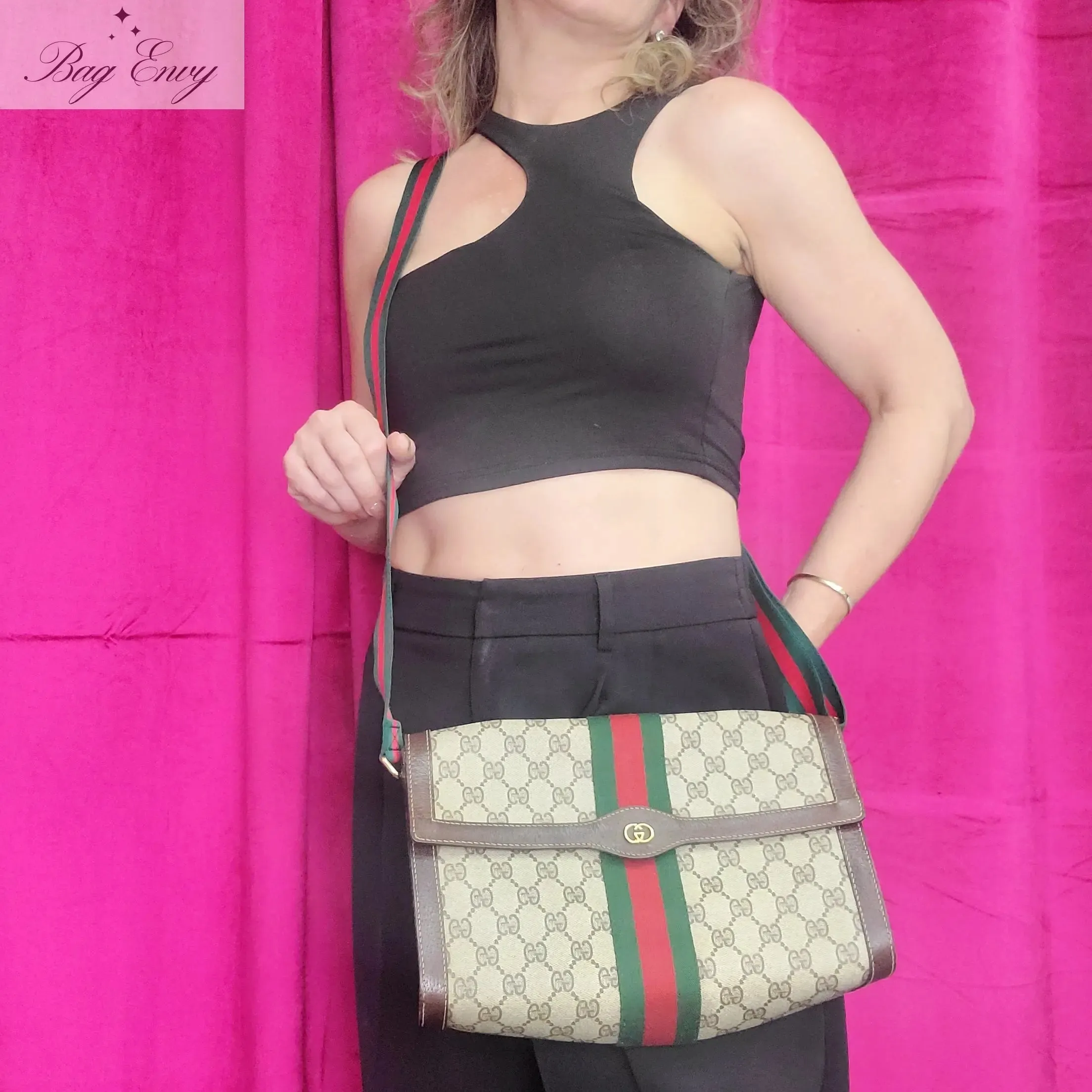 GUCCI Large Ophidia Clutch with Unbranded Strap