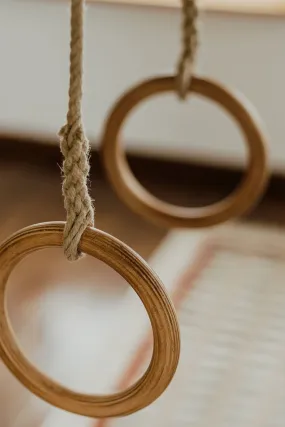Gym Swing Rings 24 cm Wooden Gymnastic Rings fun for childre. Gym Swing Rings 24 cm Wooden Gymnastic Rings fun for childre.