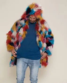 Hooded Men's Faux Fur Coat | Butterfly Hooded Men's Faux Fur Coat | Butterfly