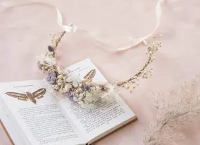 Hydrangea Wedding Half Crown / Baby's Breath Dried Grasses Crown / Dried Flower Crown / Boho Bridal Crown Hydrangea Wedding Half Crown / Baby's Breath Dried Grasses Crown / Dried Flower Crown / Boho Bridal Crown