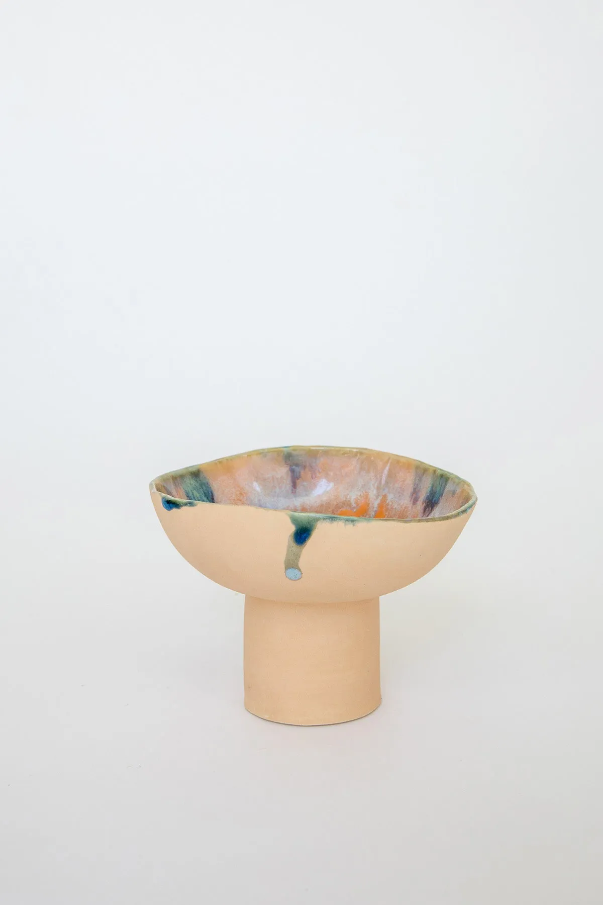 Iceland Pedestal Bowl, Tangerine Dream - Small
