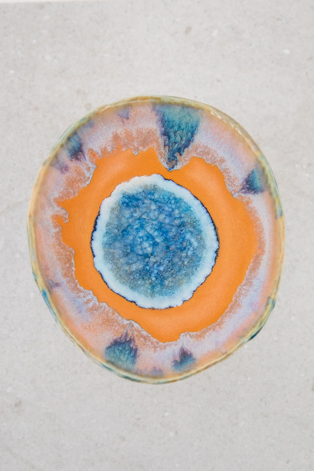 Iceland Pedestal Bowl, Tangerine Dream - Small