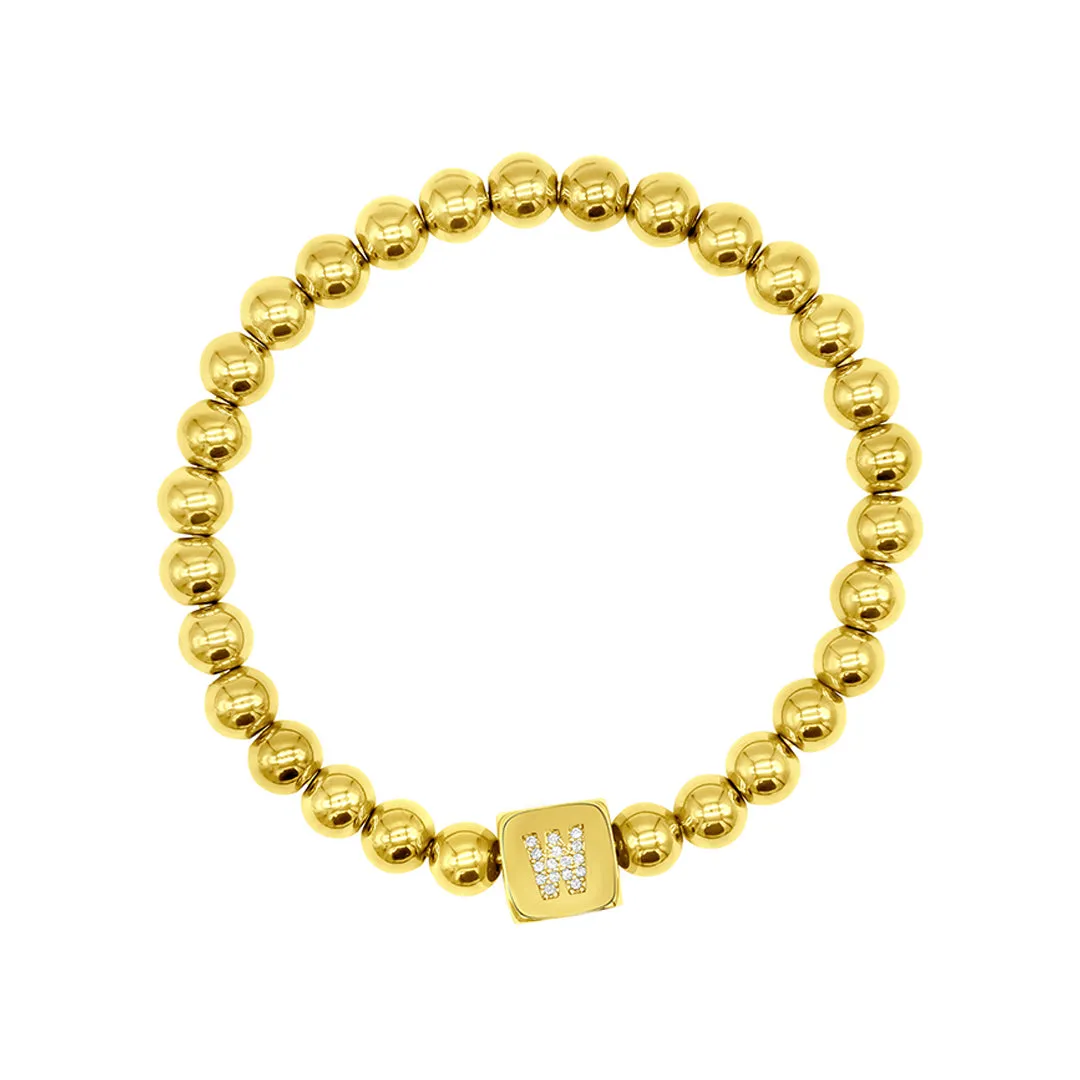 Initial Cube Stretch Bracelet